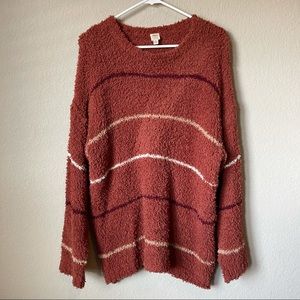 I JOAH Premium Burnt Orange Striped Sweater